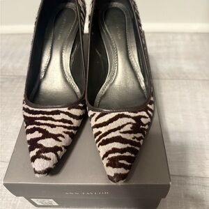 Ann Taylor Zebra Print Heels - Brown and White